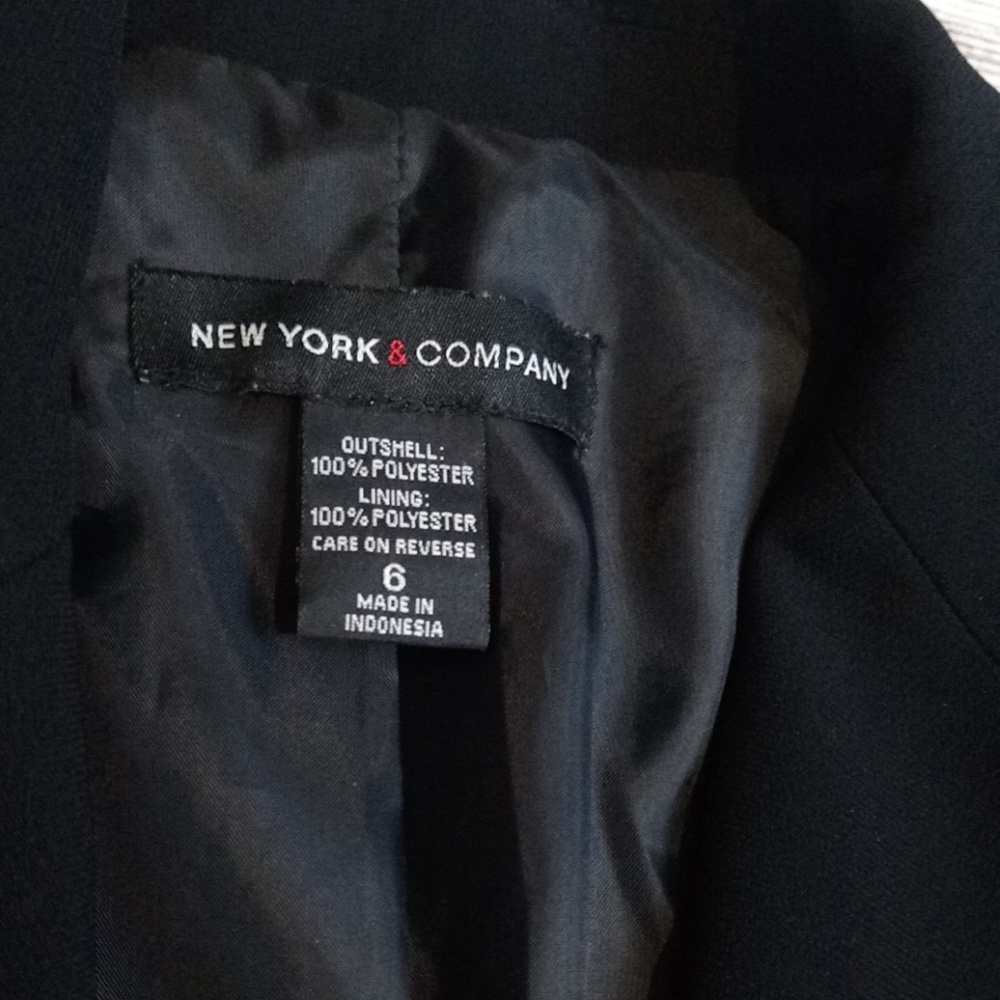 Solid Black Button Down Front Blazer Jacket Suit … - image 5